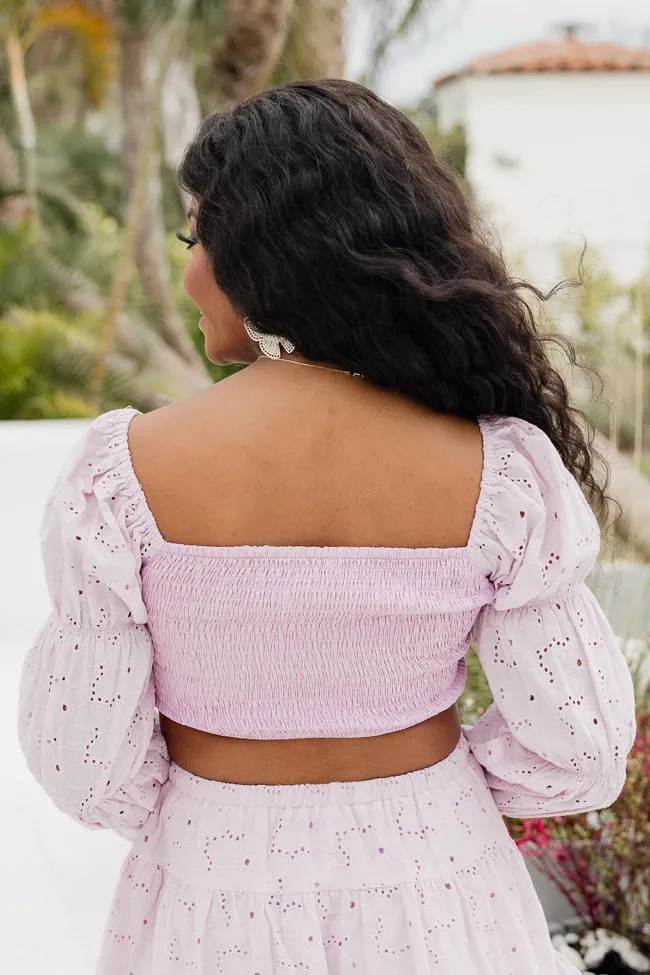Slow Tide Purple Eyelet Crop Top and Skirt Set FINAL SALE sold by Pink Lily product image thumbnail 5