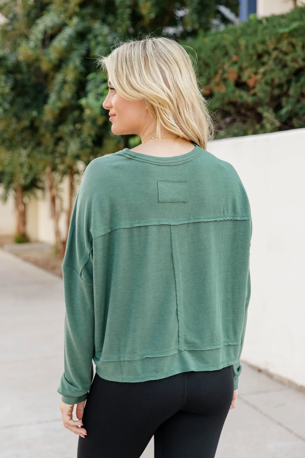 Watch Out Olive Pocket Long Sleeve Top FINAL SALE sold by Pink Lily product image thumbnail 3