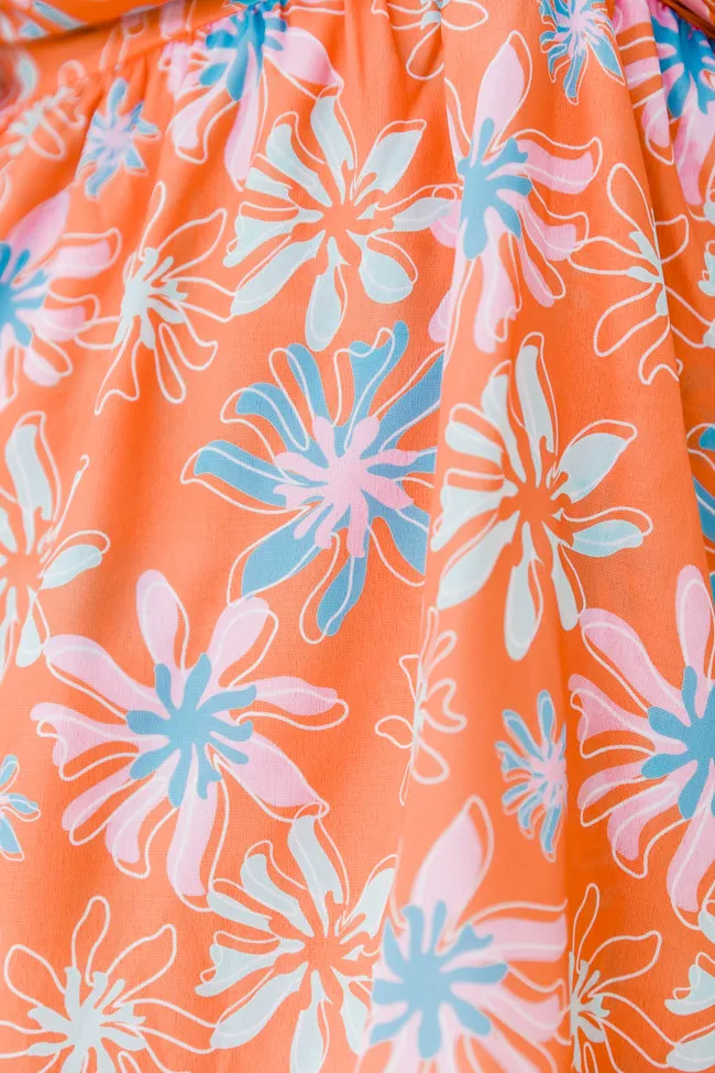 Morning Mimosas Bright Orange Floral Mini Dress FINAL SALE sold by Pink Lily product image thumbnail 4