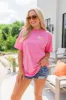 Forever Chasing Sunsets Hot Pink Oversized Graphic Tee sold by Pink Lily