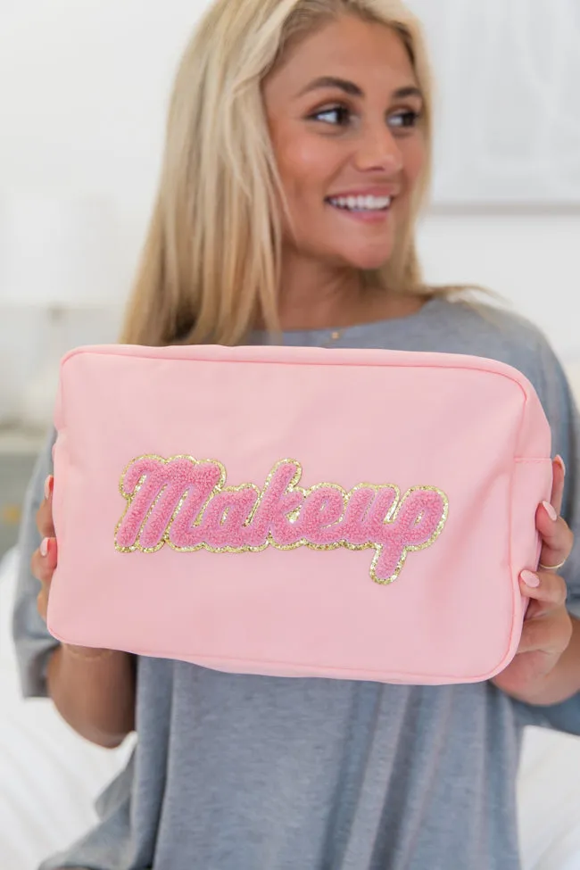 Pink "Makeup" Travel Pouch FINAL SALE sold by Pink Lily