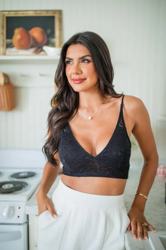 Black Lace Bralette FINAL SALE sold by Pink Lily