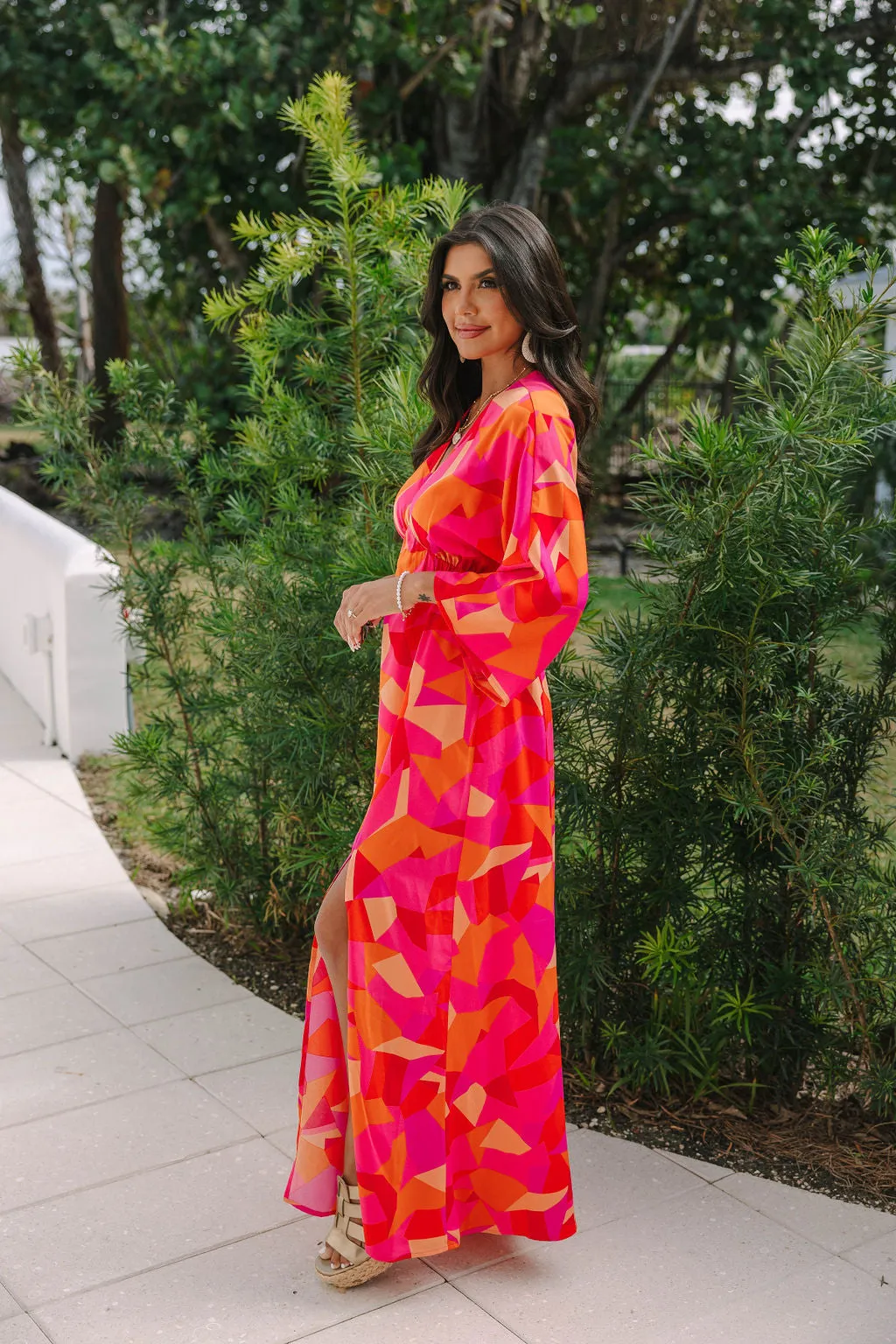 Where We Met in Serene Sunset Printed Woven Maxi Dress FINAL SALE sold by Pink Lily product image thumbnail 5