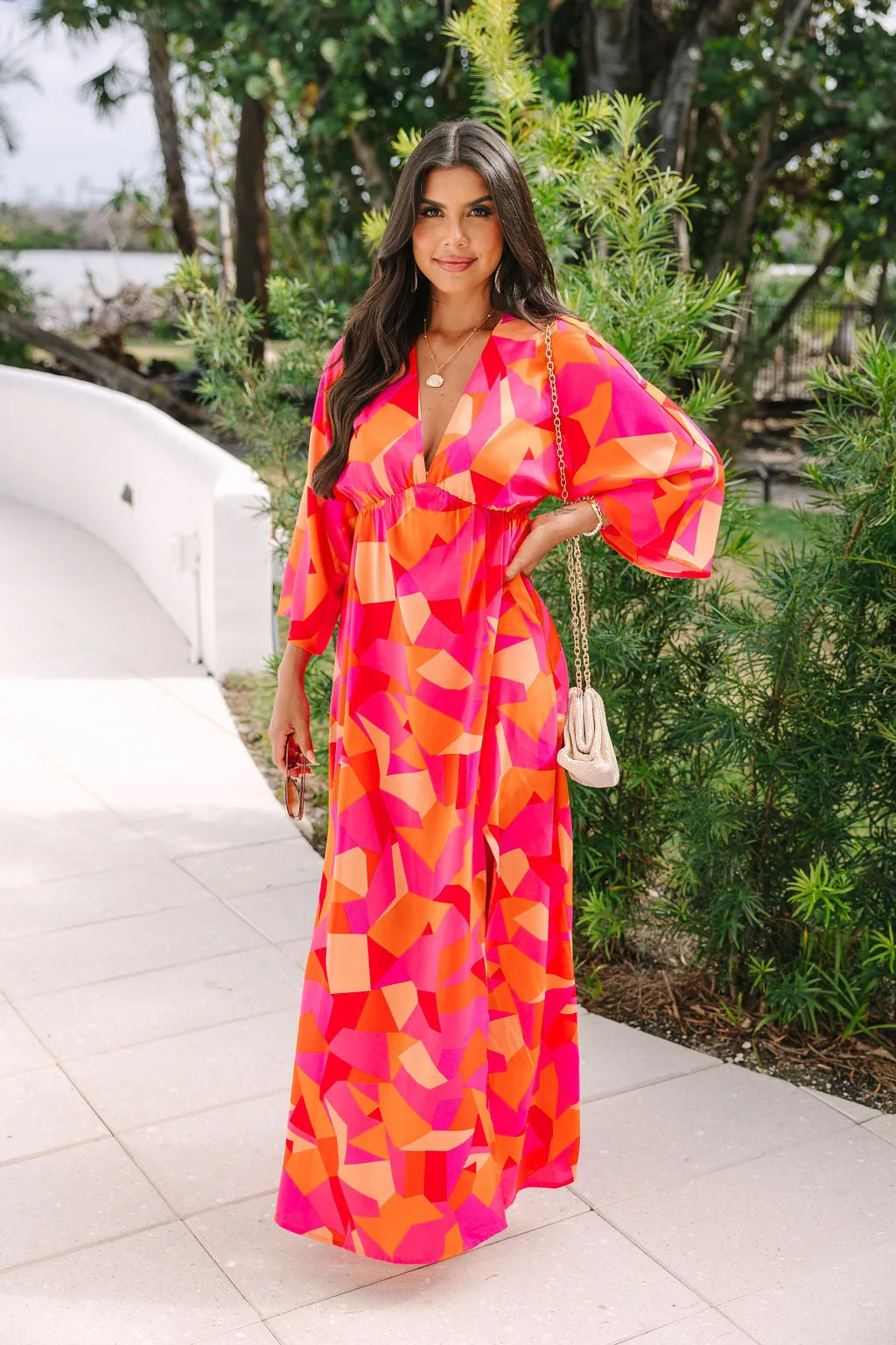 Where We Met in Serene Sunset Printed Woven Maxi Dress FINAL SALE sold by Pink Lily product image thumbnail 2