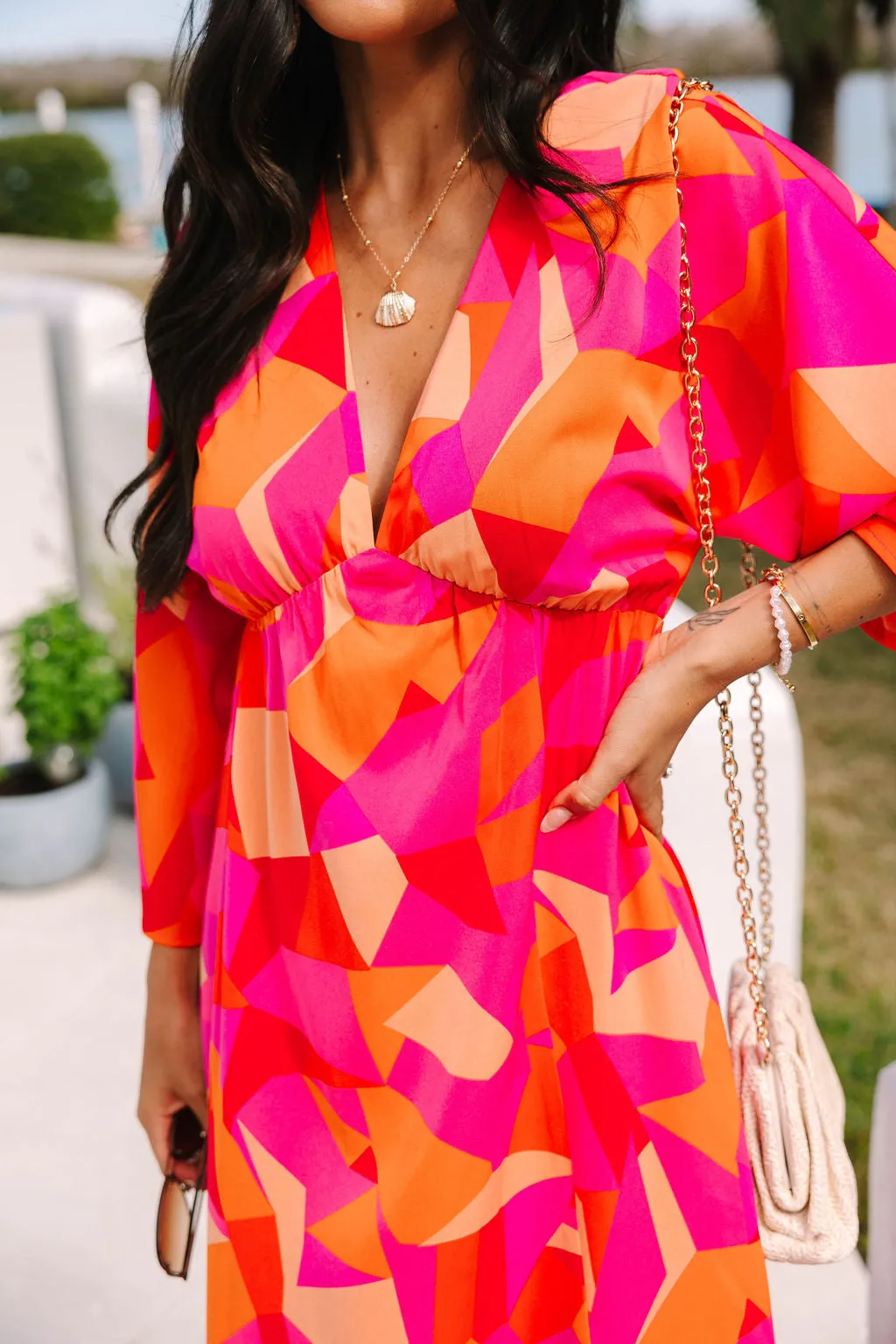 Where We Met in Serene Sunset Printed Woven Maxi Dress FINAL SALE sold by Pink Lily product image thumbnail 4