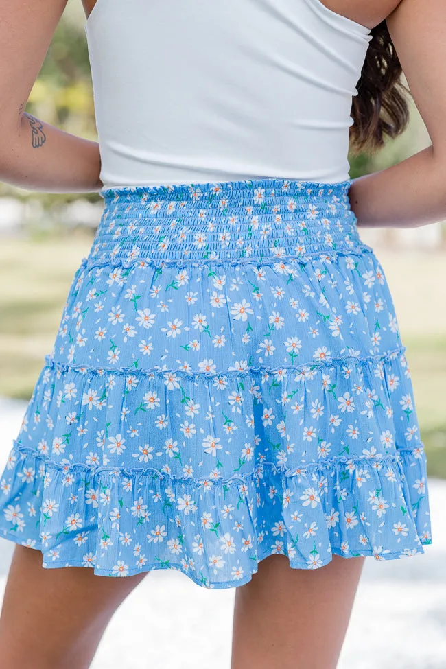Through The Garden Blue Floral Mini Skort sold by Pink Lily product image thumbnail 5