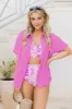Clear Your Mind Pink Button Front Gauze Blouse FINAL SALE sold by Pink Lily