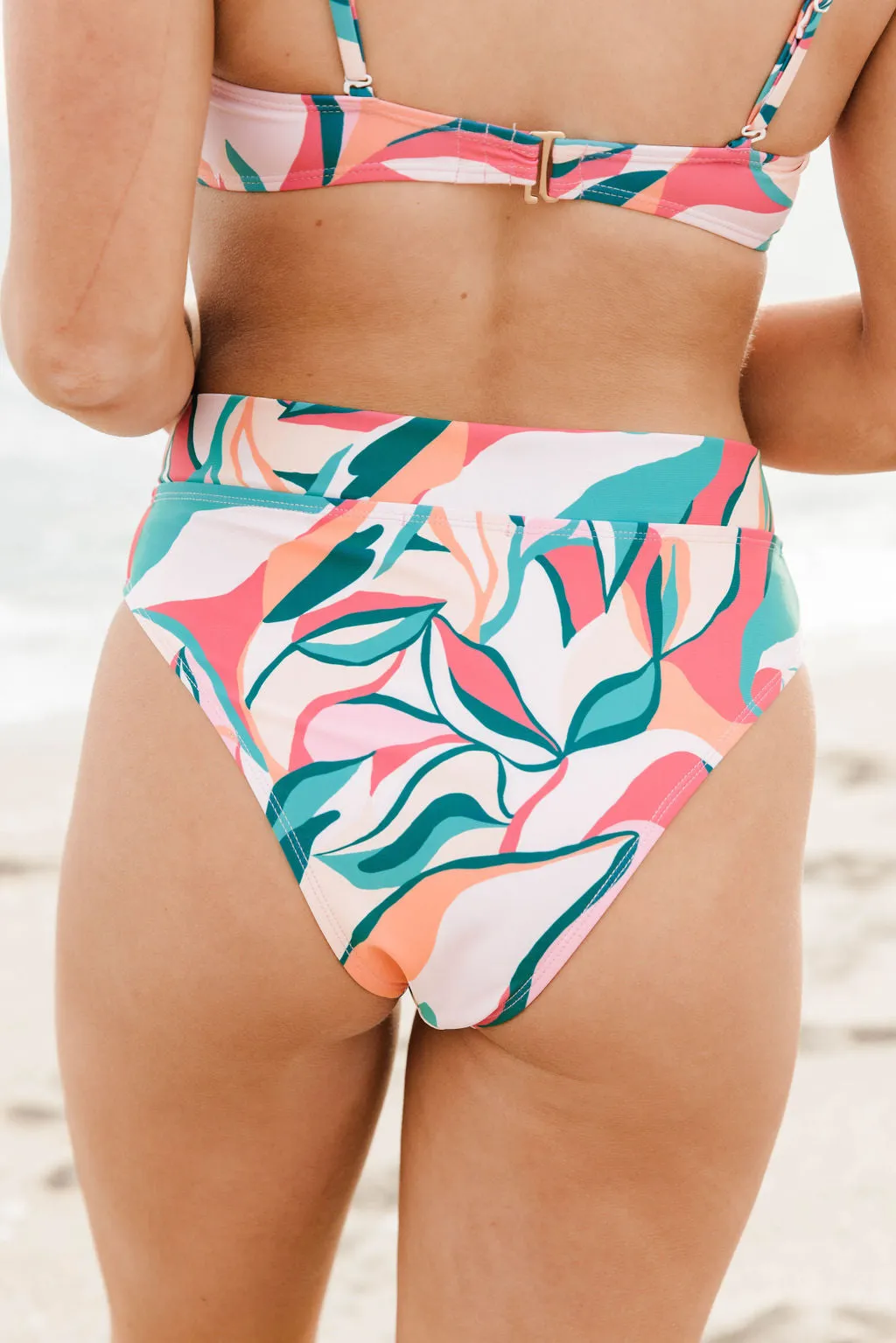 Just A Dip in Tropical Wonder High Waisted Bikini Bottoms FINAL SALE sold by Pink Lily product image thumbnail 4