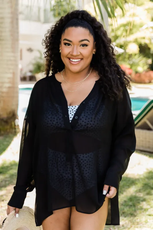 Along The Shore Black Swim Cover Up FINAL SALE sold by Pink Lily