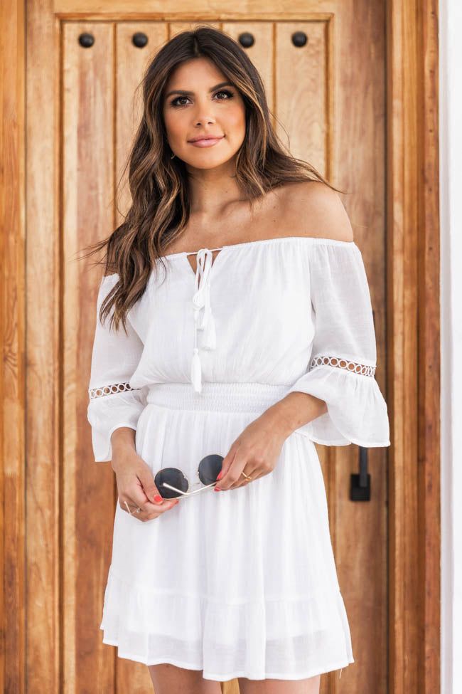 Stolen Dreams White Off The Shoulder Dress FINAL SALE sold by Pink Lily