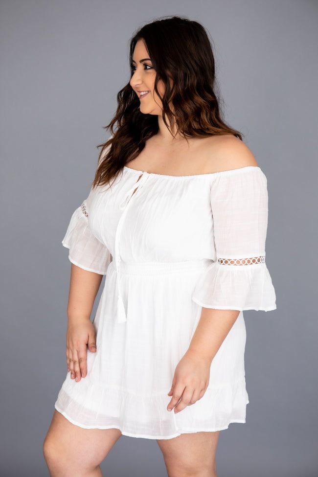 Stolen Dreams White Off The Shoulder Dress FINAL SALE sold by Pink Lily product image thumbnail 13