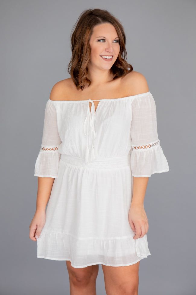 Stolen Dreams White Off The Shoulder Dress FINAL SALE sold by Pink Lily product image thumbnail 7
