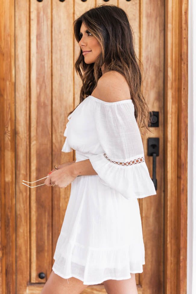 Stolen Dreams White Off The Shoulder Dress FINAL SALE sold by Pink Lily product image thumbnail 5