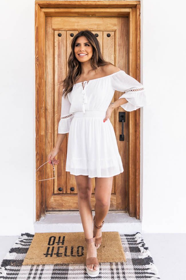 Stolen Dreams White Off The Shoulder Dress FINAL SALE sold by Pink Lily product image thumbnail 2