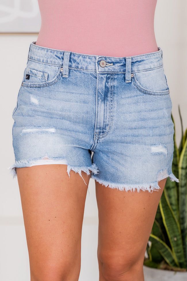 Next To Me Medium Wash Distressed Denim Shorts FINAL SALE sold by Pink Lily product image thumbnail 7