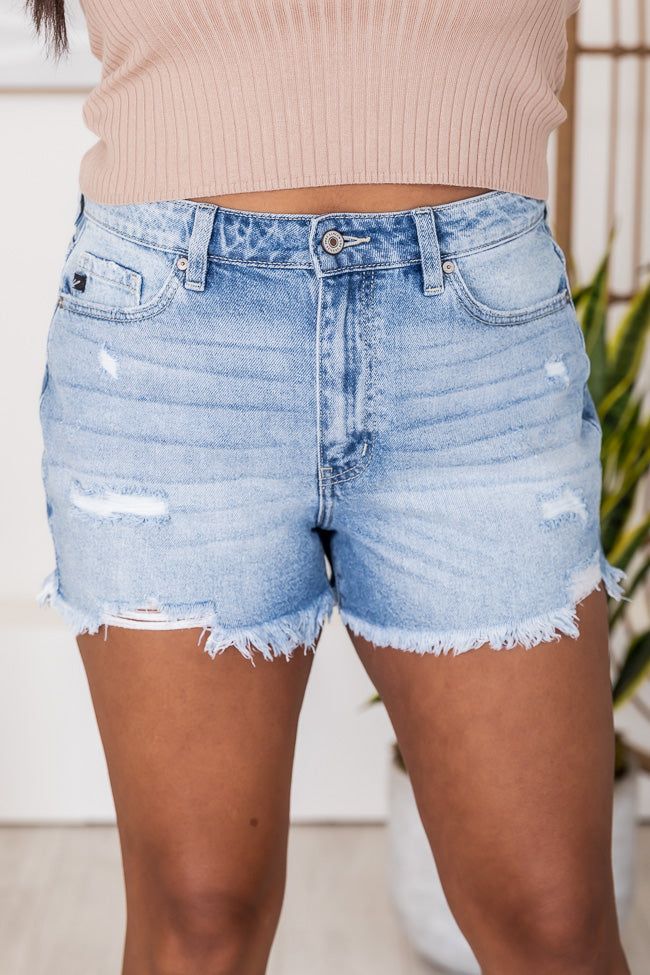 Next To Me Medium Wash Distressed Denim Shorts FINAL SALE sold by Pink Lily product image thumbnail 11