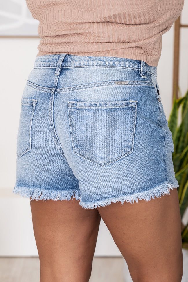 Next To Me Medium Wash Distressed Denim Shorts FINAL SALE sold by Pink Lily product image thumbnail 12
