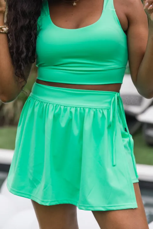 Life On The Go Lime Wrap Active Mini Skort FINAL SALE sold by Pink Lily