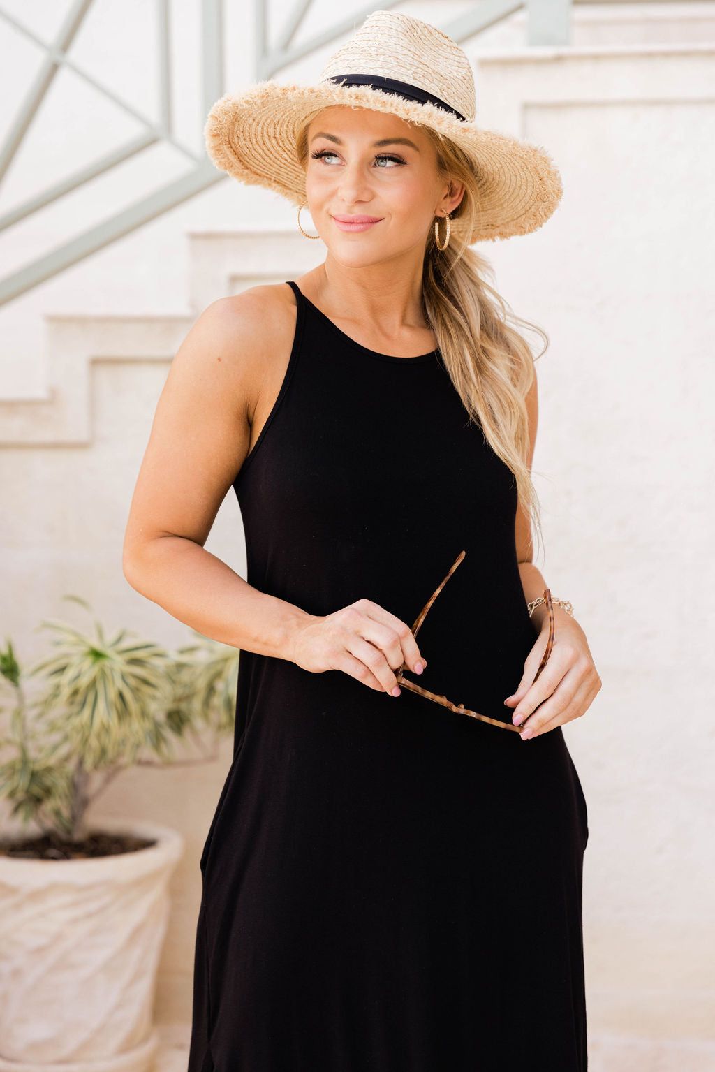 Who I'm Supposed To Be Solid Black Maxi Tank Dress sold by Pink Lily product image thumbnail 2