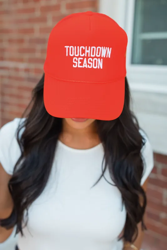 Touchdown Season Red Trucker Hat sold by Pink Lily