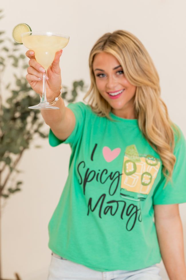 I Heart Spicy Margs Green Oversized Graphic Tee sold by Pink Lily product image thumbnail 4