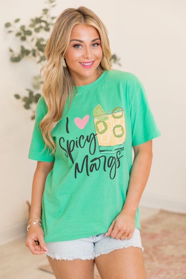 I Heart Spicy Margs Green Oversized Graphic Tee sold by Pink Lily product image thumbnail 5
