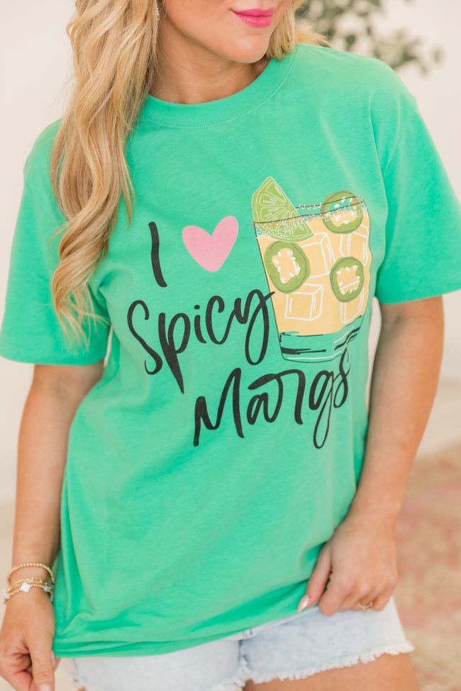 I Heart Spicy Margs Green Oversized Graphic Tee sold by Pink Lily product image thumbnail 3
