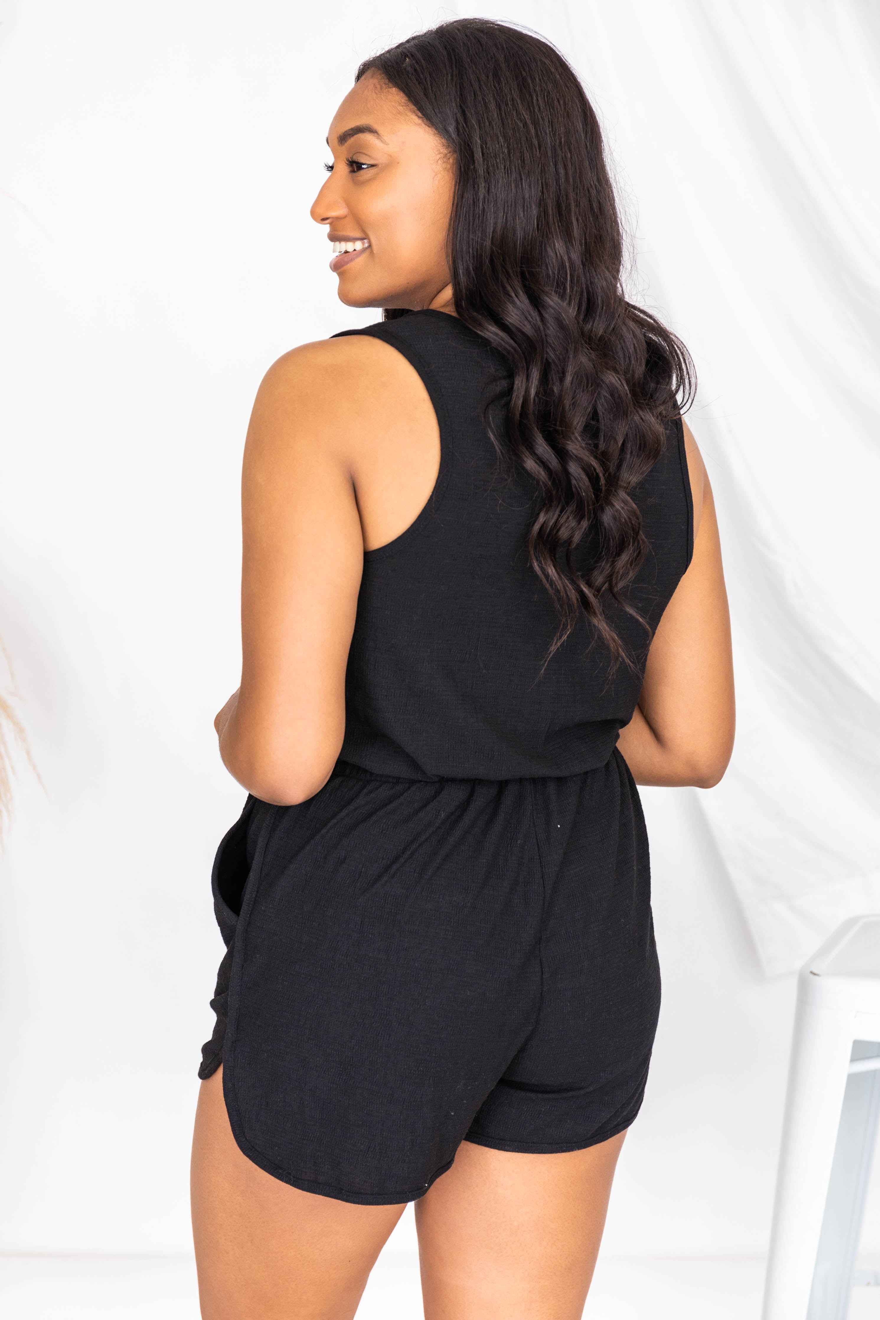 You're An Expert Button Front Black Romper FINAL SALE sold by Pink Lily product image thumbnail 14