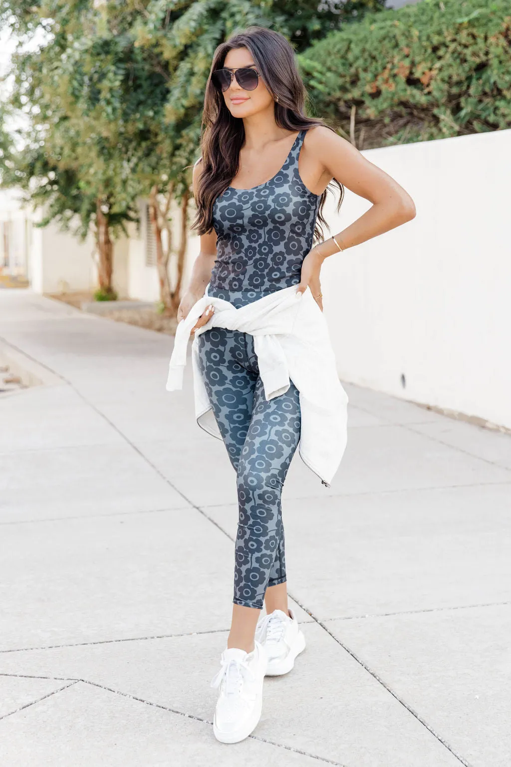 Making It Look Easy Grey Ribbed Shoulder Full Zip Pullover FINAL SALE sold by Pink Lily product image thumbnail 3