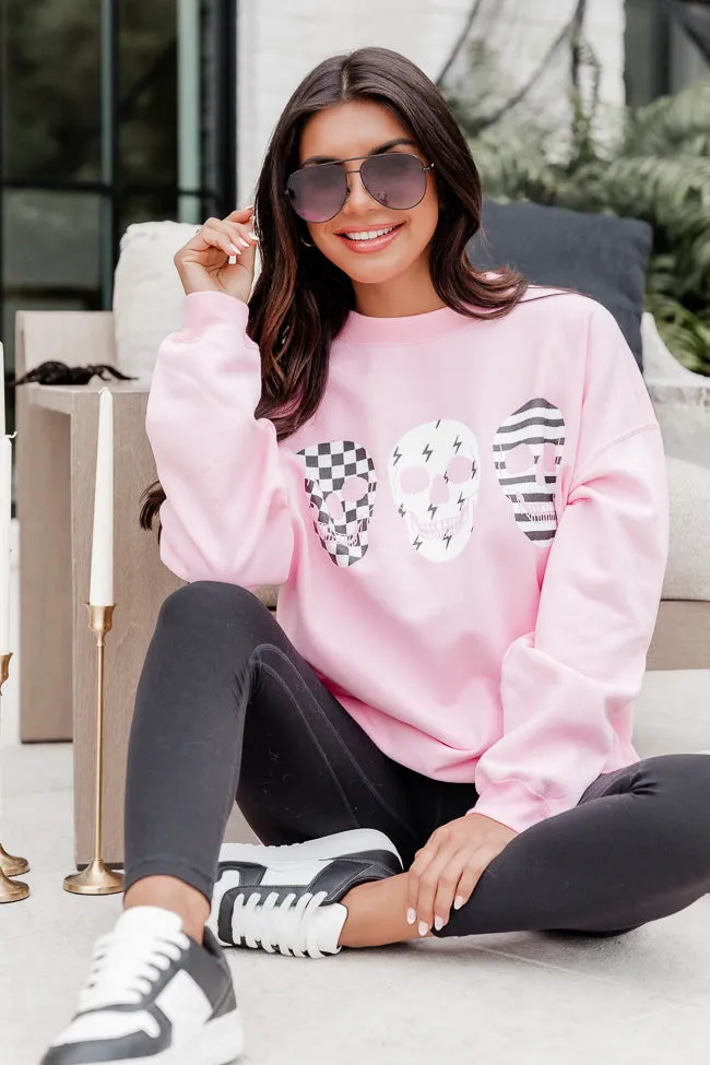 Skulls Trio Pink Graphic Sweatshirt SALE sold by Pink Lily product image thumbnail 5