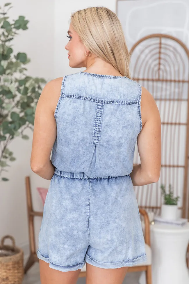 Doing Your Best Acid Wash Chambray Romper SALE sold by Pink Lily product image thumbnail 4