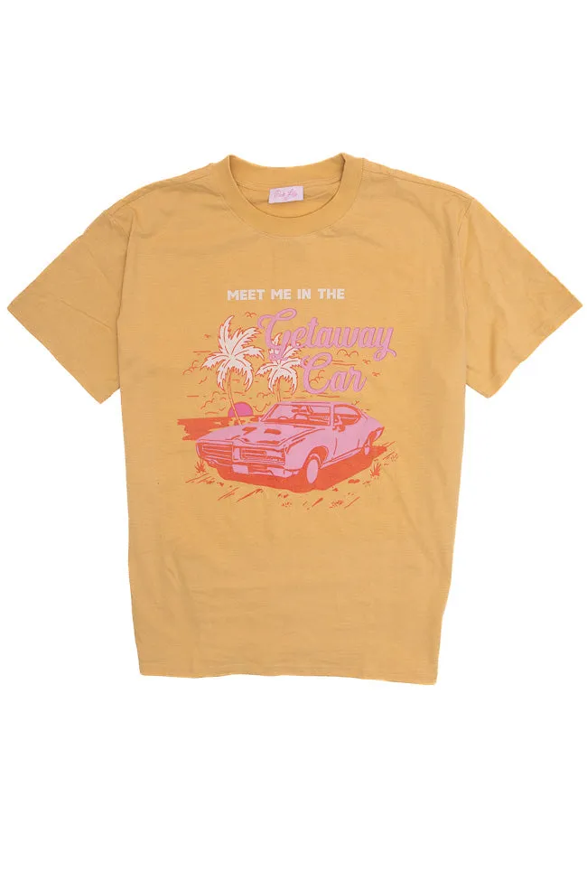 Meet Me In The Getaway Car Mustard Graphic Tee FINAL SALE sold by Pink Lily product image thumbnail 4