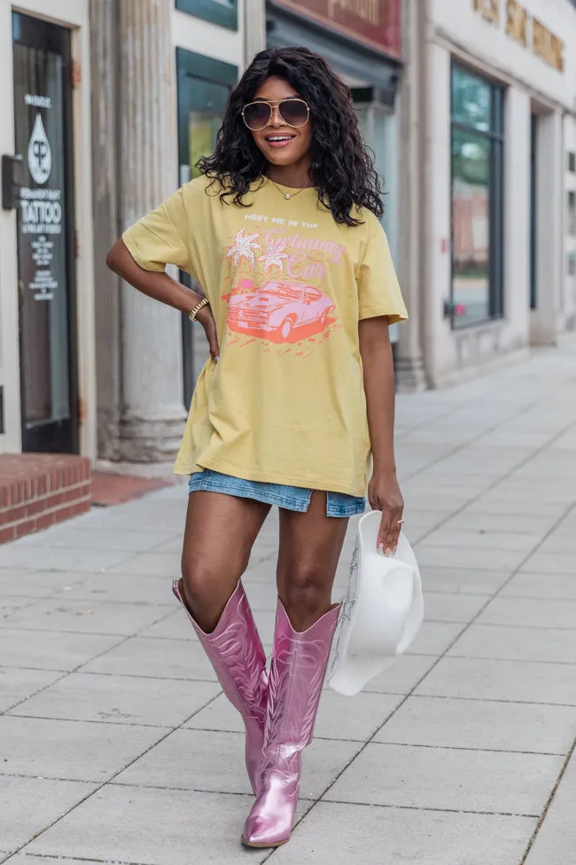 Meet Me In The Getaway Car Mustard Graphic Tee FINAL SALE sold by Pink Lily product image thumbnail 3