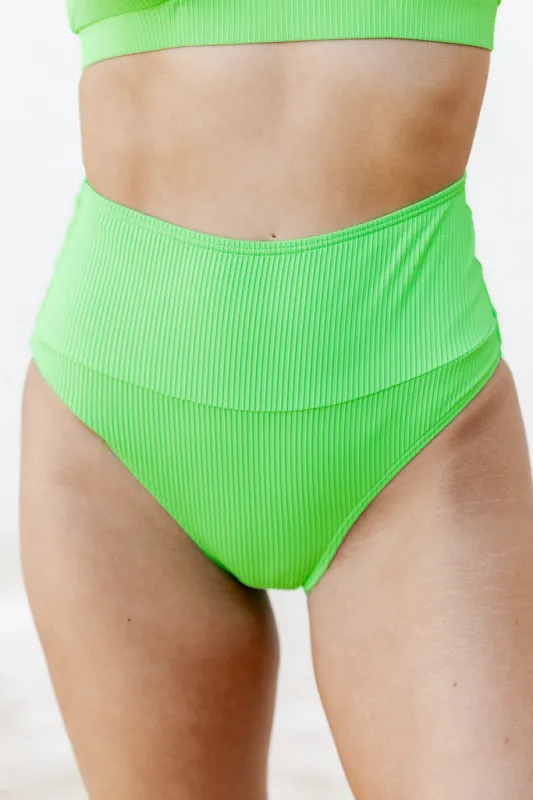 Needing Vitamin Sea Neon Lime Bikini Bottoms FINAL SALE sold by Pink Lily