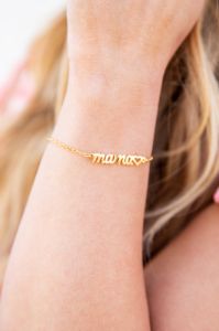 A Mother's Love Gold Mama Bracelet sold by Pink Lily