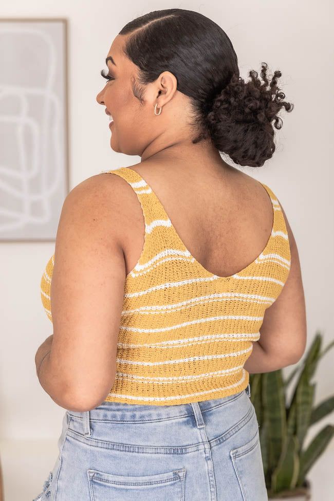 Moments Pass by Mustard Striped Knit Sweater Tank FINAL SALE sold by Pink Lily product image thumbnail 10