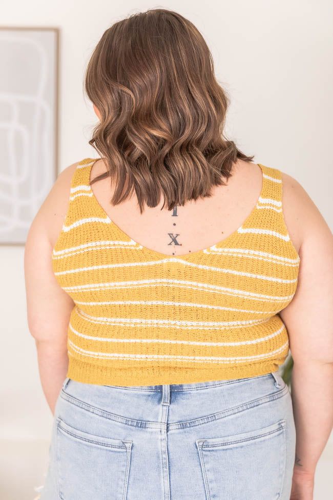 Moments Pass by Mustard Striped Knit Sweater Tank FINAL SALE sold by Pink Lily product image thumbnail 14