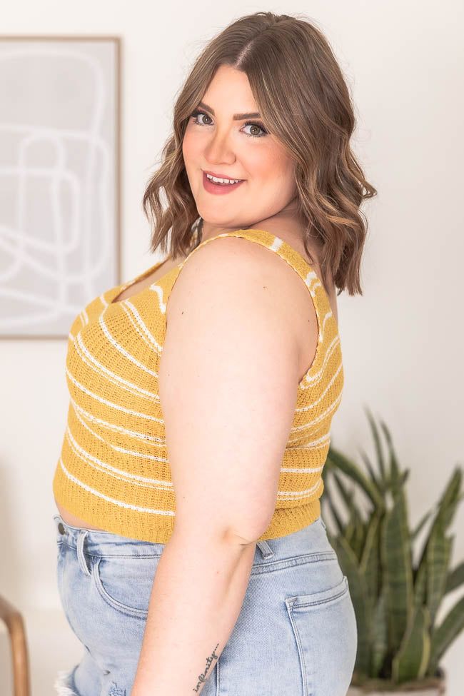 Moments Pass by Mustard Striped Knit Sweater Tank FINAL SALE sold by Pink Lily product image thumbnail 13