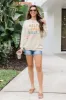 Half Coffee and Half Mama Light Tan Oversized Graphic Sweatshirt DOORBUSTER sold by Pink Lily
