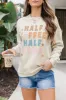 Half Coffee and Half Mama Light Tan Oversized Graphic Sweatshirt DOORBUSTER sold by Pink Lily