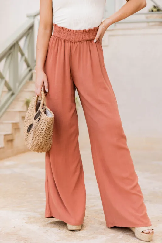 Stolen Kiss Terracotta Beach Pants SALE FINAL SALE sold by Pink Lily
