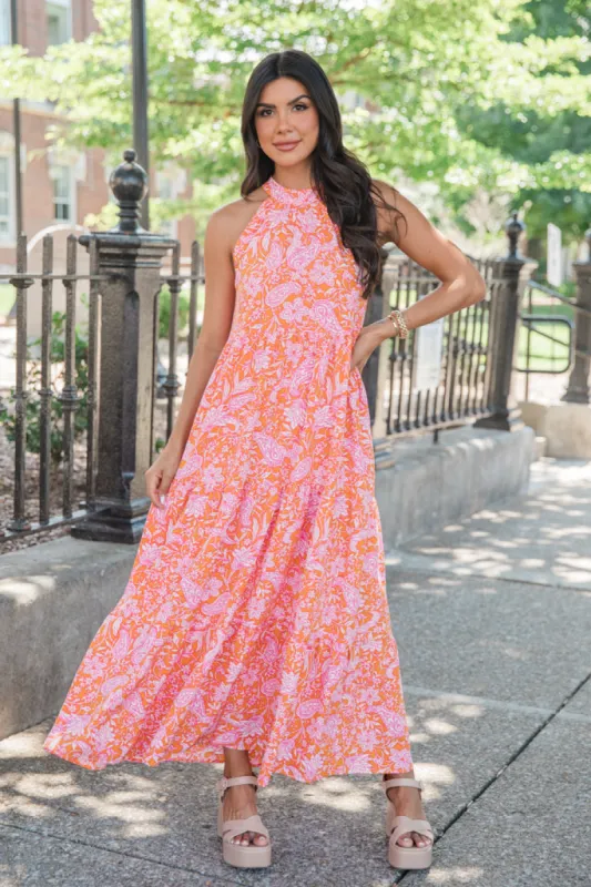 Looking For More Multi Halter Neck Midi Dress FINAL SALE made by Pink Lily