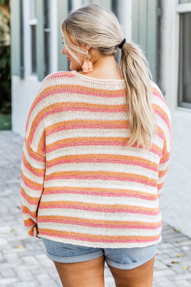 Close To You Pink and Orange Striped Sweater sold by Pink Lily product image thumbnail 10