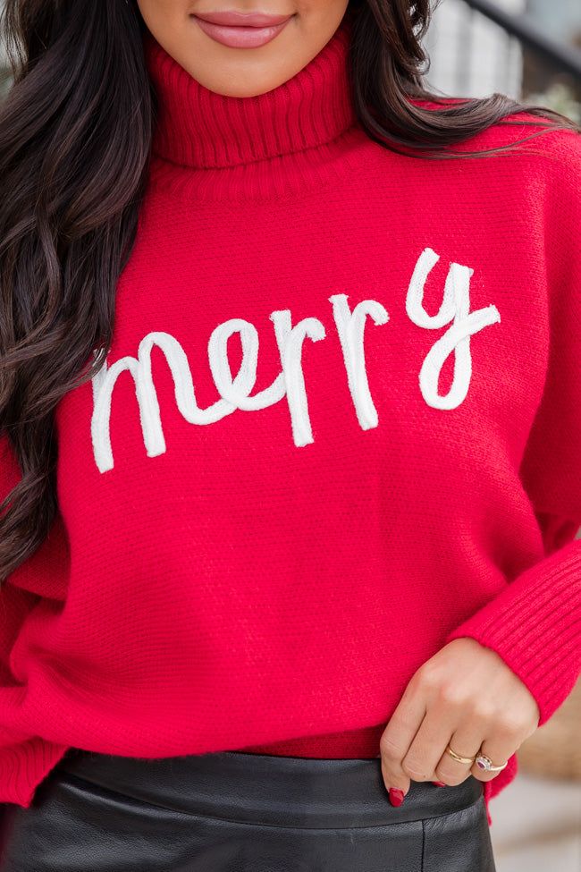 Merry Red Turtleneck Sweater FINAL SALE sold by Pink Lily product image thumbnail 3
