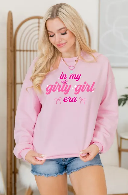 In My Girly Girl Era Light Pink Oversized Graphic Sweatshirt sold by Pink Lily