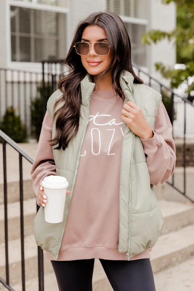 Stay Cozy Mocha Oversized Graphic Sweatshirt FINAL SALE sold by Pink Lily product image thumbnail 5