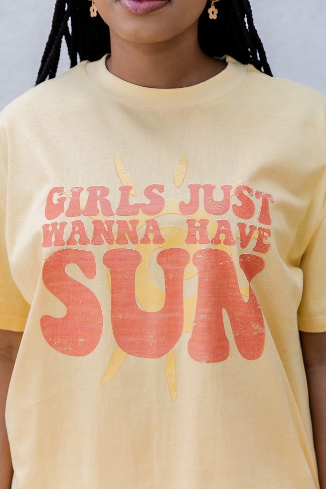 Girls Just Wanna Have Sun Yellow Oversized tee sold by Pink Lily product image thumbnail 2