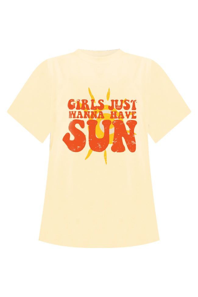 Girls Just Wanna Have Sun Yellow Oversized tee sold by Pink Lily product image thumbnail 4