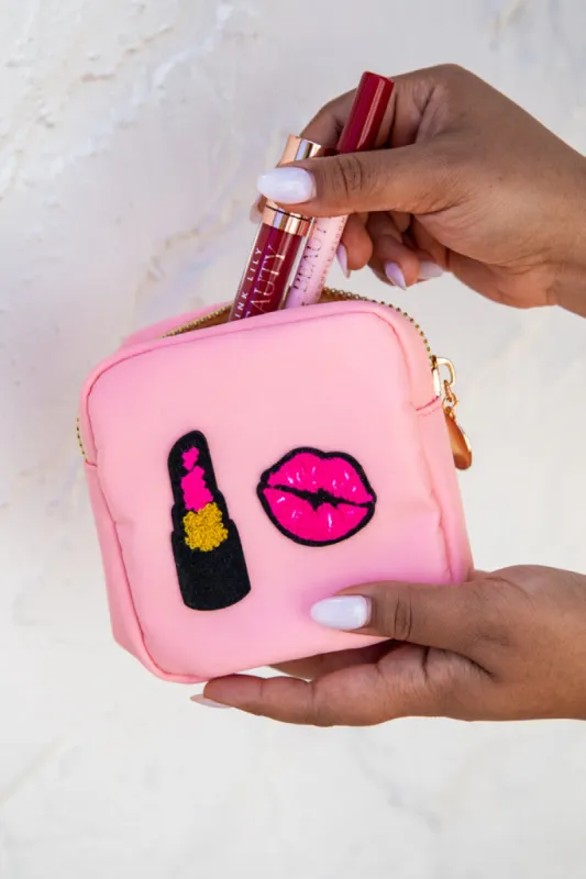 Lipstick and Lips Small Patch Bag FINAL SALE sold by Pink Lily