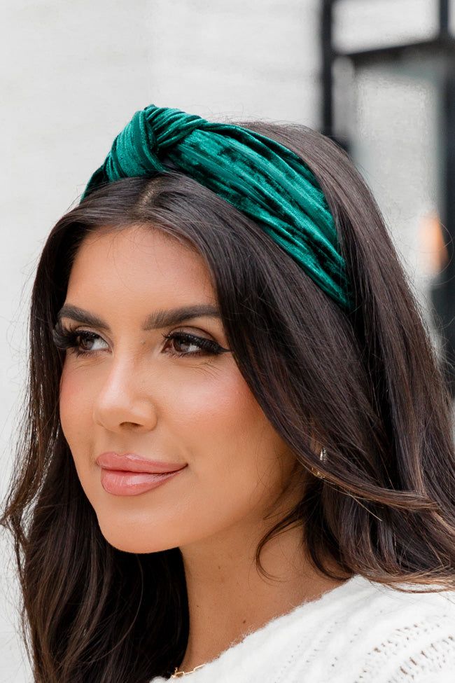 Emerald Green Velvet Knotted Headband sold by Pink Lily product image thumbnail 2